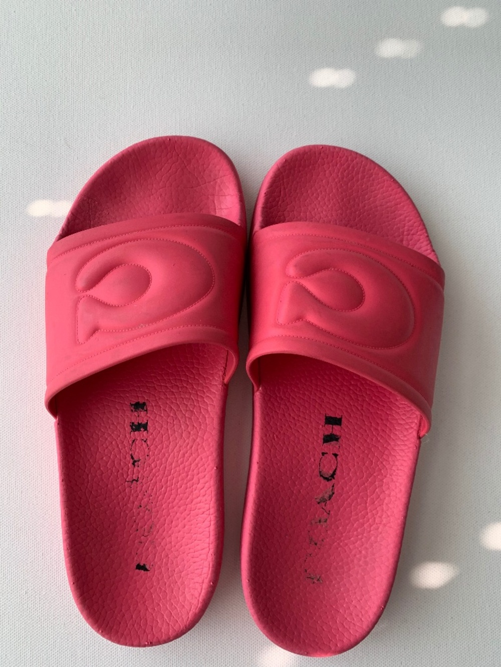 COACH Ulla Rubbler Slide Confetti Pink Size 6